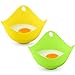 Tovieya Egg Poaching Cups with Build-in Ring Standers for Microwave or Stovetop Cooking, BPA Free, 2 Pack