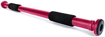 1UP Doorway Heavy Duty Deluxe Pull Chin Up Bar Home Gym Exercise Fitness, Hot Pink
