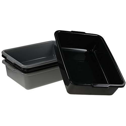 Kekow 4-Pack Commercial Tote Box, Small Plastic Bus Box/Wash Basin, 12.13" x 8.5" x 3.46"