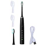 Ultrasonic Electric Toothbrush 5 Modes IPX7 Waterproof Rechargeable Battery Power Sonic Electric Toothbrushes with 2 Replacement Brush Heads