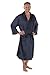 TexereSilk Men's Luxury Silk Robe Bathrobe (Midnight Blue, Large/X-Large) Elegant Vacation Robe with Pockets for Dad Grandpa Uncle Husband MS0103-MID-LXL