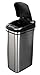 NINESTARS DZT-42-1 Automatic Touchless Infrared Motion Sensor Trash Can, 11 Gal 42L., Stainless Steel Base (Rectangular, Black Lid)