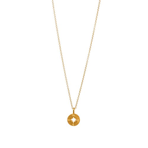 QXFQJT Sun Y Necklace Friendship Anchor Unicorn Elephant Flower Pendant Chain Necklace with Meaning Card (Compass)