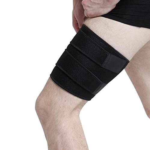 Adjustable Thigh Support Men Women Breathable Thigh Compression Brace with Non-Slip Strap for Hip Groin Hamstring Quadricep Muscle Injury and Strain Recovery