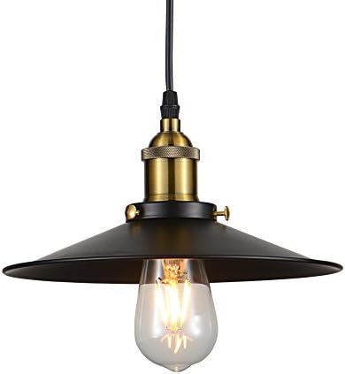 Premium Ceiling Industrial Pendant Light Edison Mini Metal Pendant Lighting 1 Light Antique Brass with Adjustable Wire Top Level Morden Downlight for Factory or Workshop
