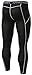 TSLA Men's Athletic Compression Pants, Thermal Wintergear Running Tights, Sports Leggings, Fleece Lined Black & Light Grey, Medium