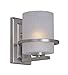 Forte Lighting 2404-01-32 1-Light Transitional Wall Sconce, Antique Bronze Finish with White Linen Glass Shade