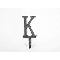 Ships Chandlery Cast Iron Letter K Alphabet Wall Hook 6 inch (Letter K)