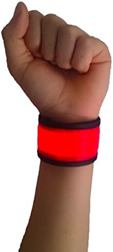 The AllBrand LED Snap on Armband - Multi Flashing Light Functions - Reflective Safety - Jogging Cycling Dog/night Walking Running Wristband keeps you safe and seen (Red)