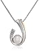 Amazon Collection Sterling Silver and 14k Yellow Gold Freshwater Cultured Pearl and Diamond Pendant Necklace, 18