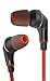Earbuds for Samsung Galaxy, Android and iPhone | in-Ear Earphones | Headphones Multi Function Remote - Volume Control | Sweat Proof | Tangle Free Flat Cable | Galaxy S7 Earbuds | Bass [RED/Black]