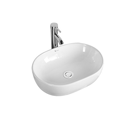 Gimify Bathroom Vessel Sink Art Wash Basin Above Counter Porcelain Ceramic White (19  13  )
