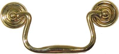 Queen Anne Brass Swan Neck Drawer Bail Pull Handle Centers 4