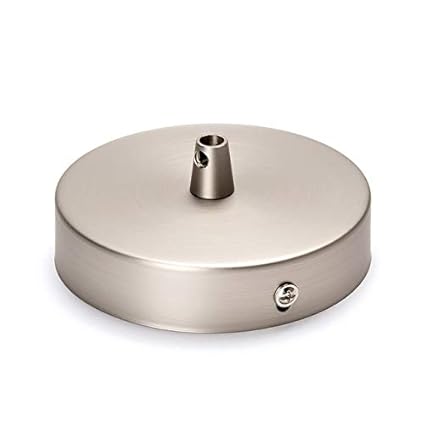 Deckenbaldachin Lampenbaldachin Metall 100x25mm, nickel matt | inkl. Klemmnippel aus Metall silber edelstahl Baldachin Rosett