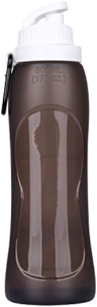 Vanpo Collapsible Water Bottle - Leak Proof Twist Cap - BPA Free, 17 Ounce (500ML Black)