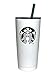Holiday Starbucks Tumbler Gift Set Bundle With VIA Instant Sweetened Iced Coffee Packets, 20 oz, Black and White