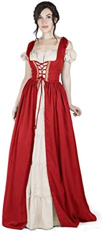 Boho Set Medieval Irish Costume Chemise and Over Dress