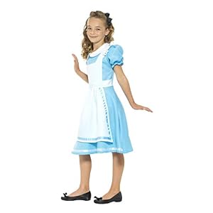 Disfraz Alicia País de Las Maravillas, con Vestido, Delantal Cosido y Diadema, Color Azul Smiffys-45962S