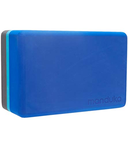 Manduka Foam Yoga Block, Pacific Blue – Lightweight with Superior Support, Comfort, and Style – Made with Over 50% Recycled EVA Foam, Dense for Support and Stability