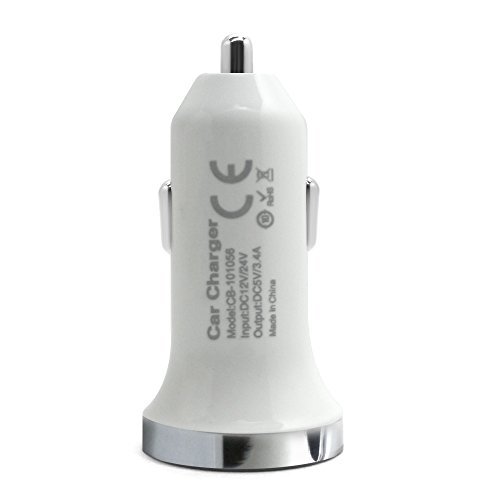 Dual-Port 3.4A Rapid USB Car Charger (White) for ZTE TEMPO X, ZTE BLADE FORCE, ZTE BLADE VANTAGE, ZTE CYMBAL LTE, ZTE MAVEN 3 - Thumbnail 2