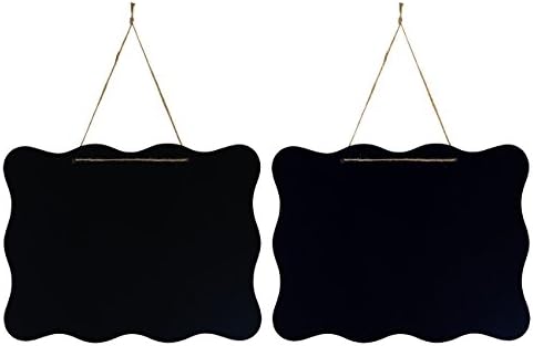 UHQ Double Sided Erasable Chalkboard Hanging Signs Message Chalkboard 10x8 Inch, Pack of 2