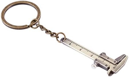 YESMAEay Keychain Key Chain Key Pendant Vernier Caliper Keychain Creative Cute Movable Key Chain Couplel Car Keys Climbing Hiking Men/Women Copper Color