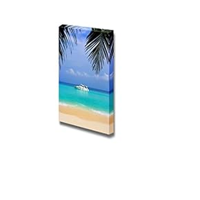 Canvas Prints Wall Art - Yacht at Sea and Surf, Abstract Vacation Background - 18" x 12"