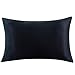 ZIMASILK 100% Pure Mulberry Silk Pillowcase for Hair and Skin Health,Soft and Smooth,Both Sides Premium Grade 6A Silk,600 Thread Count,with Hidden Zipper,1pc (King 20''x36'',Black)