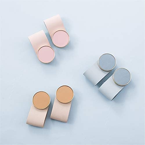 JFOPRH Macaron Color/Leather Brass Knob Dresser Drawer Knobs Pulls Handles/Square Knobs Furniture Cabinet Handle Pull Hardware
