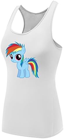 Sysuer Lady Cartoon Cute Pony Rainbow Dash Base Layer Dry Fit Training Tank Top
