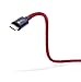 Besty-Innovations Nylon Braided USB Type C to USB 3.0 Type A Data and Charging Cable for Google Pixel, OnePlus 3T, Samsung Galaxy S8, Huawei Honor 8, Nexus 5X / 6P and More, 6.6 Feet/2M (Black Red)
