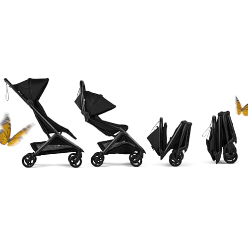 Bugaboo Butterfly 2 Travel Stroller, Ultra-Compact One-Second Fold, Lightweight and Airplane-Friendly (Black)