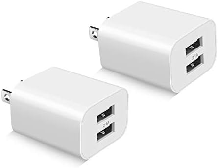 USB Wall Charger Block 2Pack Dual Port Cube Plug Power Charging Adapter Brick for Apple iPhone 11/XS Max/XR/X/8/8 Plus/7/6S/6S Plus/6/SE/5S/5C/iPad Mini/Air/Samsung Galaxy Kindle Fire LG