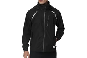 Nepest Cycling Rain Jacket Mens Waterproof Lightweight Packable Biking Windbreaker with Hood Raincoat for Running Hiking