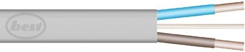Merriway BH05689 Twin and Earth Flat Cable, 6242Y 2.5mm Grey, 10 Metres (33 feet), 10 m/2.5 mm