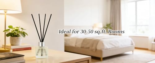 3 Pack Reed Diffuser Set,50ML Lavender Jasmine Lemongrass Aromatherapy Essential Oil Diffuser with 12 Black Fiber Sticks,Air Freshener Sticks Diffuser for Bathroom– Long Lasting Scent Diffuser Sticks