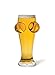 BigMouth Inc Golden Globes 16 Ounce Tall Beer Glass, Hand Blown Pint Glass for Melon and Beer Lovers, Novelty Drinking Glasses for the Top Rack