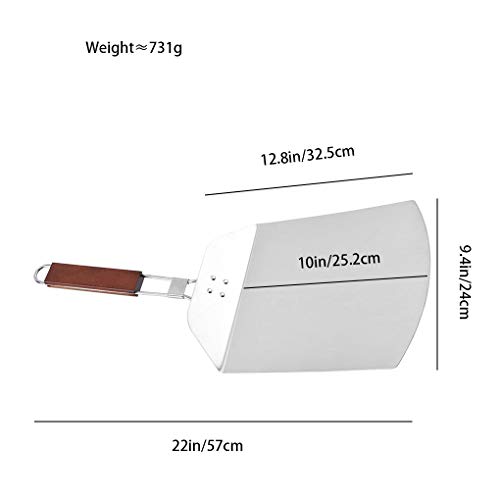Fengyuanhong Pizza Spade Lifter roestvrij staal pizzapalet Paddle Foldable Handle Bakers Peel Houten - Afbeelding 3