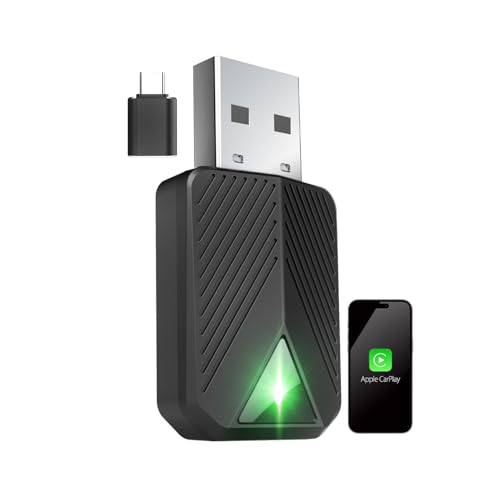 Adaptateur CarPlay sans fil, Mini CarPlay sans fil, permet de passer du CarPlay filaire au CarPlay sans fil, adaptateur sans fil Plug and Play, compatible avec les voitures de 2016 et les iPhone iOS