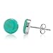 Women's 925 Sterling Silver Blue Turquoise Gemstone Stud Earrings, 8.9mm