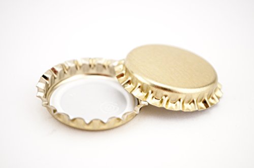 150 Beer Caps - Universal Beer Caps - Gold / Beer Bottle Caps - Oxygen Absorbing for Homebrew / Crown Caps Gold