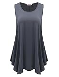 BELAROI Womens Plus size Sleeveless Comfy Tunic Tank Top (3X, Deep Gray)