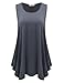 BELAROI Womens Plus Size Tank Tops Summer Sleeveless Scoop Neck Tunic Shirts Casual Loose T-Shirts Blouse(2X,Deep Gray)
