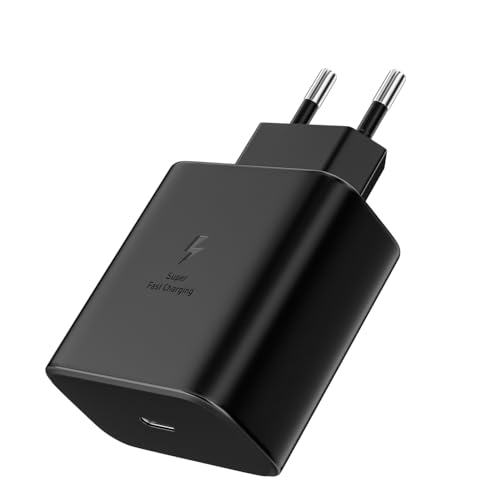 45 W Fast Charger USB C Power Supply Adapter Charger for Samsung Black | 45 W charger, for: Samsung Galaxy Ultra S25 S26 S24 S23 S22 S21 S20 FE S10 S9 S8 A55 A54 A53 A52 A50 A34 iPhone Moto Google