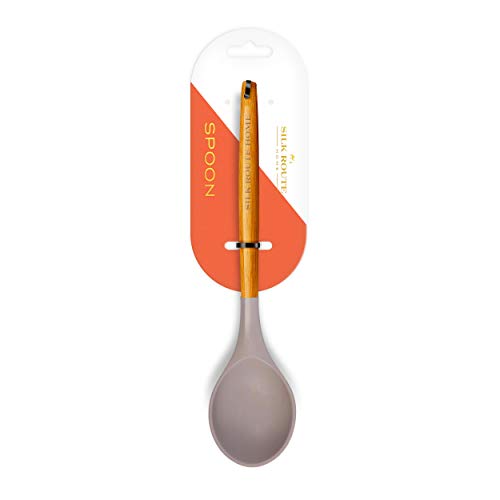 Silk Route Home Acacia Wood & Grey Silicone Spoon Kitchen Utensil