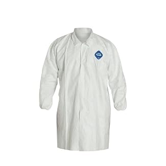 DuPont Tyvek 400 TY211S Disposable Extra Long Frock with Elastic Cuff, White, Large (Pack of 30)
