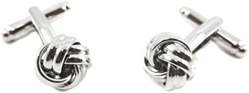 Silver Tone Double Love Knot Cufflinks
