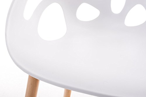 CLP-Sedia-in-Polipropilene-Hailey-Sedia-Design-Telaio-in-Legno-di-Faggio-Sedia-da-Pranzo-Seduta-44-cm-Sedia-Moderna-Portata-Max-150-kg-Sedia-Attesa-Facile-da-Pulire-Bianco
