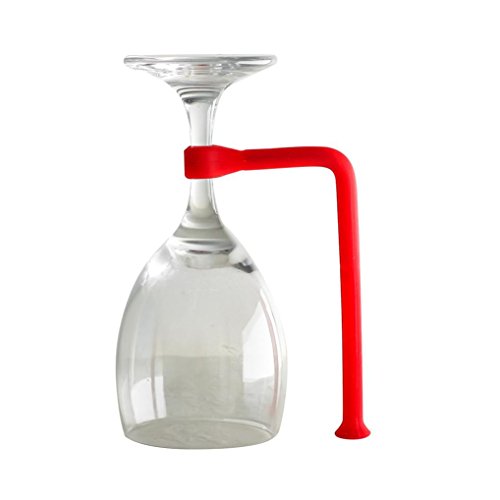 FTXJ Adjust Silicone Wine Glass Dishwasher Goblet Holder Safer Stemware Saver (Red)