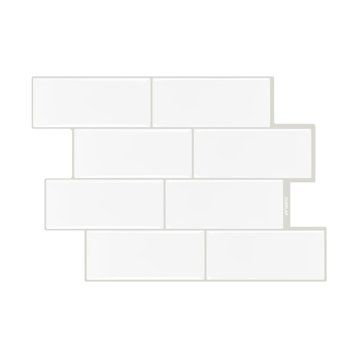 Photo 1 of GRIPRO Peel and Stick Backsplash – Wall Tile for Kitchen Backsplash 11"x11" 3D Adhesive Backsplash Tile for Kitchen, Bathroom 3D Wall Panels (10 Sheets, White)